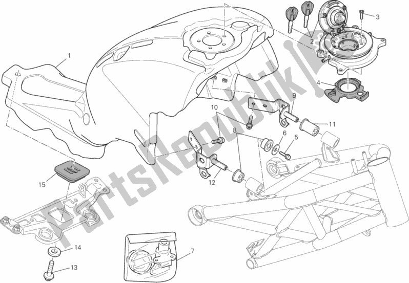 Todas as partes de Tanque De Combustível do Ducati Monster 795 ABS Thailand 2013